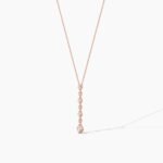 18k Solid Gold Classic Natural Diamond Lariat Necklace - Image 4