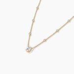 18k Solid Gold Oval Cut Natural Diamond Yard Necklace - Image 4