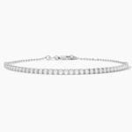 18k Solid Gold 2.00mm Natural Diamond Tennis Bracelet | Stackable Bracelet - Image 6