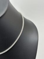 18K Solid Gold Natural Diamond Tennis Necklace - Image 8