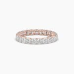 18k Solid Gold Cushion Cut Natural Diamond Women's Wedding Stacking Band | Eternity Band - Image 6