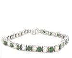 18K Solid Gold 12.00 CTW Natural & Green Diamond Tennis Bracelet