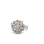 18K Solid Gold 1.00 CTW Natural Diamond Flower Ring