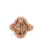 18K Solid Gold 2.25 CT Natural Diamond Halo Cluster Ring
