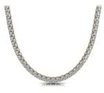 18K Solid Gold Natural Diamond Tennis Necklace - Image 4