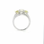 18K White Gold 1.50 CTW Three-Stone Lab Grown Diamond Ring - Image 5