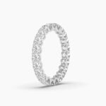 18k Solid Gold Cushion Cut Natural Diamond Women's Wedding Stacking Band | Eternity Band - Image 4