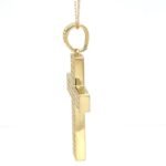 18K Solid Gold 1.75 CTW Natural Diamond Cross Pendant - Image 4
