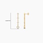 18k Solid Gold Lab Grown Diamond Drop Earring - Image 4