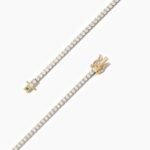 18k Solid Gold Natural Diamond Tennis Bracelet - Image 9