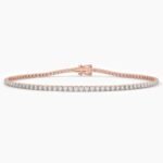 18k Solid Gold Natural Diamond Tennis Bracelet - Image 6