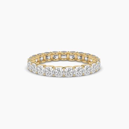 18k Solid Gold Cushion Cut Natural Diamond Women's Wedding Stacking Band | Eternity Band