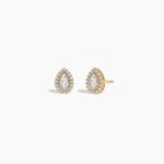 18k Solid Gold Bezel Set Lab Grown Diamond Stud Earrings For Women - Image 6