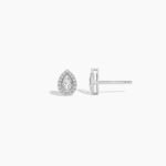 18k Solid Gold Bezel Set Lab Grown Diamond Stud Earrings For Women - Image 5