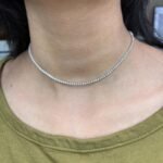 18k Solid Gold Flexible Lab Grown Diamond Tennis Necklace | Choker Necklace - Image 4