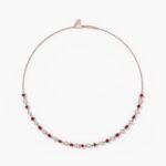 18k Solid Gold Natural Diamond Tennis Necklace in Bezel Set - Image 6