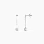 18k Solid Gold Lab Grown Diamond Dangle Drop Earrings - Image 5