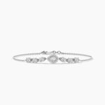 18k Solid Gold Pear Shaped Natural Diamond Chain Bracelet - Image 6