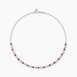 18k Solid Gold Natural Diamond Tennis Necklace in Bezel Set - Image 4