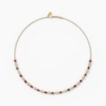 18k Solid Gold Natural Diamond Tennis Necklace in Bezel Set - Image 3