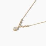 18k Solid Gold Lab Grown Diamond Drop Necklace - Image 4