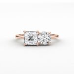 18k Solid Gold Toi Et Moi Natural Diamond Engagement Ring - Image 5