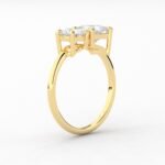 18k Solid Gold Toi Et Moi Natural Diamond Engagement Ring - Image 2