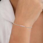 18k Solid Gold Round Cut Lab Grown Diamond Five Stone Bracelet - Image 7