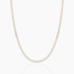 18k Solid Gold Flexibal Natural Diamond Tennis Choker Necklace| Layering Necklace