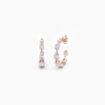 14k Solid Gold Pear & Oval Shape Lab Grown Diamond Hoop Earring - Image 6