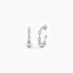 14k Solid Gold Pear & Oval Shape Lab Grown Diamond Hoop Earring - Image 4