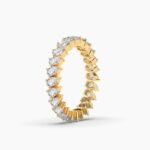 18k Solid gold Natual Diamond Pear Cut Full Eternity Stacking Band Ring - Image 5