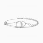 18k Solid Gold Natural Diamond Circle Stone Bracelet - Image 6