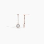 18k Solid Gold Lab Grown Diamond Halo Earring - Image 7