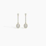 18k Solid Gold Lab Grown Diamond Halo Earring