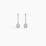 18k Solid Gold Lab Grown Diamond Halo Earring - Image 8