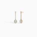 18k Solid Gold Lab Grown Diamond Halo Earring - Image 2