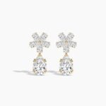 18k Solid gold Pear Shape Natural Diamond Dangle Earring