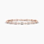 18k Solid Gold Bezel Set Natural Diamond Tennis Bracelet - Image 8