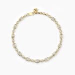 18k Solid Gold Bezel Set Natural Diamond Tennis Bracelet - Image 7