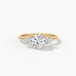 18 Solid Gold Three Stone Lab Grown Diamond Engagement Ring