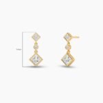 18k solid gold Natural Diamond Dangle Drop earring - Image 3