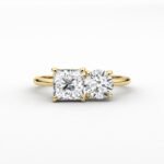 18k Solid Gold Toi Et Moi Natural Diamond Engagement Ring