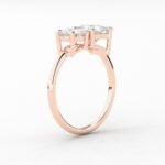 18k Solid Gold Toi Et Moi Natural Diamond Engagement Ring - Image 3