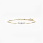 18k Solid Gold Round Cut Lab Grown Diamond Five Stone Bracelet