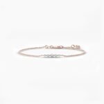 18k Solid Gold Round Cut Lab Grown Diamond Five Stone Bracelet - Image 2