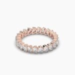 18k Solid gold Natual Diamond Pear Cut Full Eternity Stacking Band Ring - Image 2