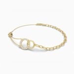 18k Solid Gold Natural Diamond Circle Stone Bracelet