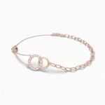18k Solid Gold Natural Diamond Circle Stone Bracelet - Image 2
