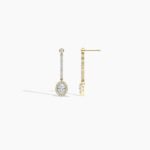 18k Solid Gold Lab Grown Diamond Halo Earring - Image 10